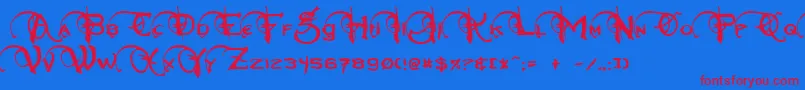 NeverwinterNormal Font – Red Fonts on Blue Background