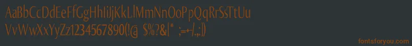 Fonte Olijocondensed – fontes marrons em um fundo preto