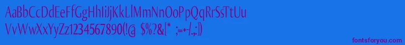 Шрифт Olijocondensed – фиолетовые шрифты на синем фоне