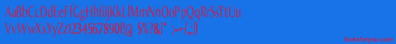 Шрифт Olijocondensed – красные шрифты на синем фоне