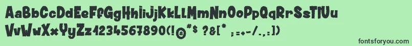 DustyMuffin Font – Black Fonts on Green Background