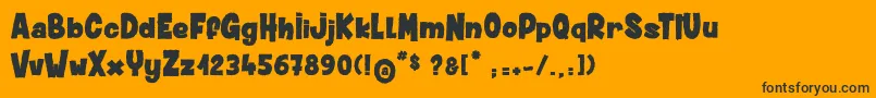 DustyMuffin-Schriftart – Schwarze Schriften auf orangefarbenem Hintergrund