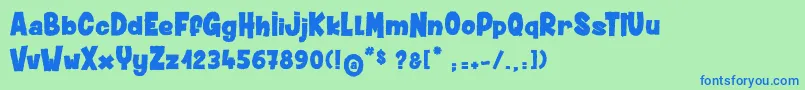 Weitere Informationen zur DustyMuffin-Schriftart DustyMuffin-Schriftart – Blaue Schriften auf grünem Hintergrund