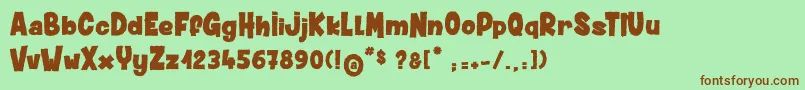 Fonte DustyMuffin – fontes marrons em um fundo verde