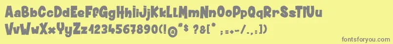 Saiba mais sobre a fonte DustyMuffin Fonte DustyMuffin – fontes cinzas em um fundo amarelo