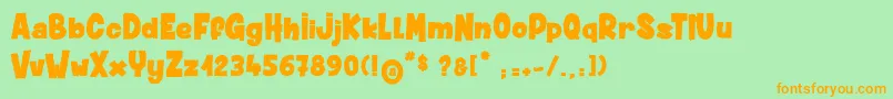 DustyMuffin-Schriftart – Orangefarbene Schriften auf grünem Hintergrund