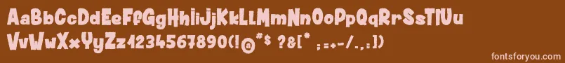 フォントDustyMuffin – 茶色の背景にピンクのフォント