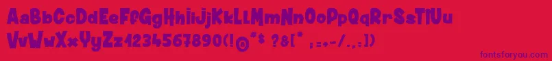DustyMuffin Font – Purple Fonts on Red Background