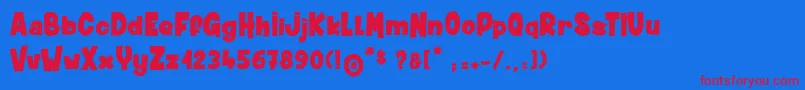 DustyMuffin Font – Red Fonts on Blue Background