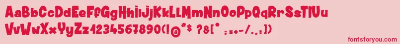 DustyMuffin Font – Red Fonts on Pink Background