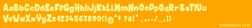 Weitere Informationen zur DustyMuffin-Schriftart DustyMuffin-Schriftart – Gelbe Schriften auf orangefarbenem Hintergrund
