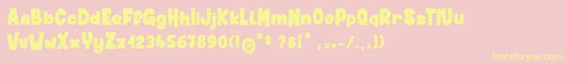DustyMuffin Font – Yellow Fonts on Pink Background