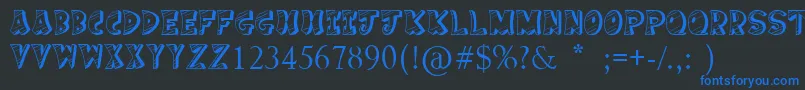 CakeNom Font – Blue Fonts on Black Background