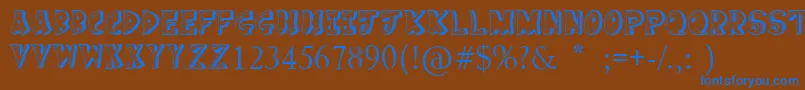 CakeNom Font – Blue Fonts on Brown Background