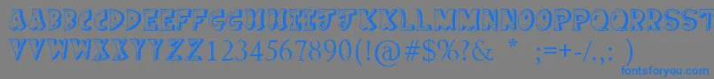 フォントCakeNom – 灰色の背景に青い文字