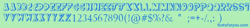 CakeNom Font – Blue Fonts on Green Background