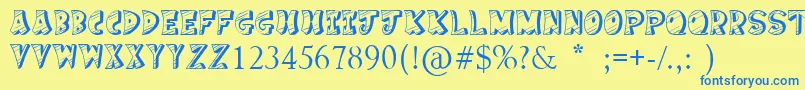 CakeNom Font – Blue Fonts on Yellow Background