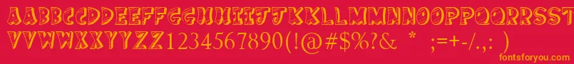 CakeNom Font – Orange Fonts on Red Background