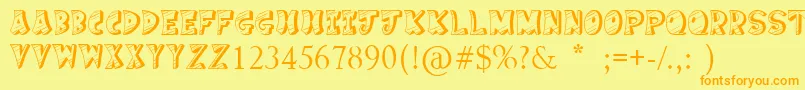 CakeNom Font – Orange Fonts on Yellow Background