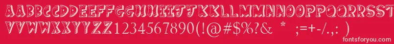 CakeNom Font – Pink Fonts on Red Background