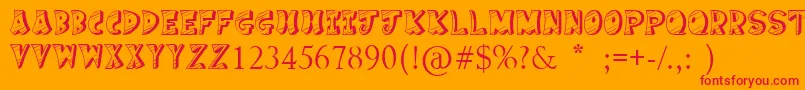 CakeNom Font – Red Fonts on Orange Background