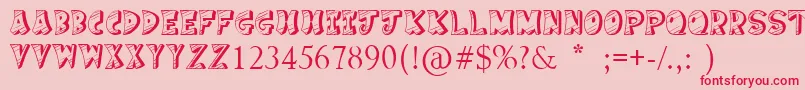 CakeNom Font – Red Fonts on Pink Background