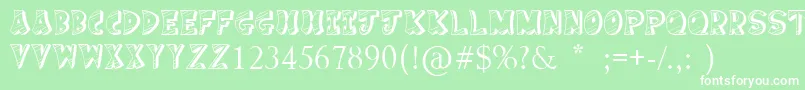 CakeNom Font – White Fonts on Green Background