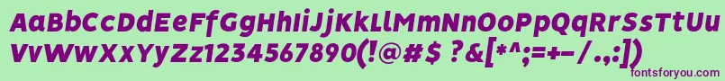 VisionBlackItalic Font – Purple Fonts on Green Background