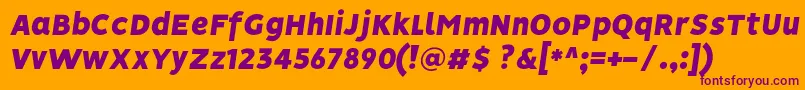 VisionBlackItalic Font – Purple Fonts on Orange Background