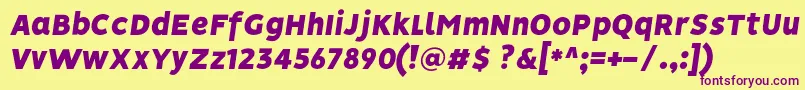 VisionBlackItalic Font – Purple Fonts on Yellow Background