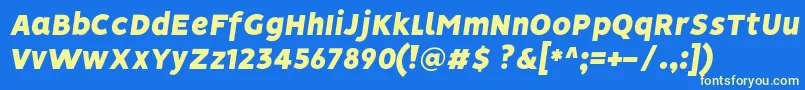 VisionBlackItalic Font – Yellow Fonts on Blue Background