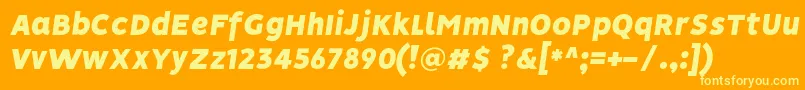 VisionBlackItalic Font – Yellow Fonts on Orange Background