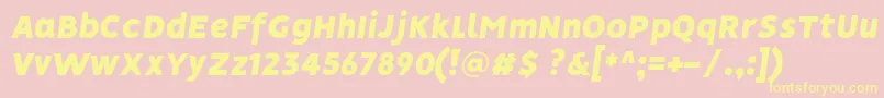 VisionBlackItalic Font – Yellow Fonts on Pink Background