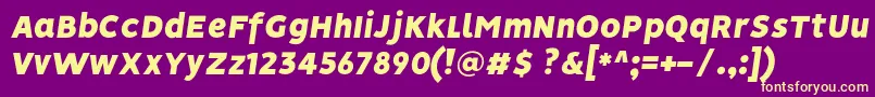 VisionBlackItalic Font – Yellow Fonts on Purple Background