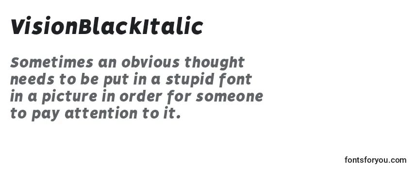 VisionBlackItalic Font