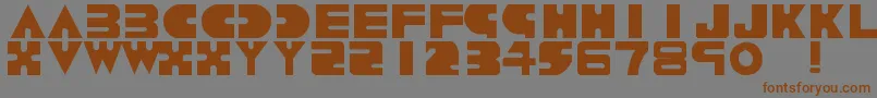 フォントScoop – 茶色の文字が灰色の背景にあります。