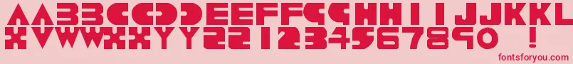 Fonte Scoop – fontes vermelhas em um fundo rosa