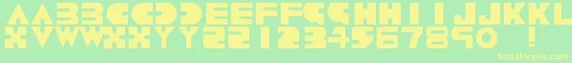 Fonte Scoop – fontes amarelas em um fundo verde
