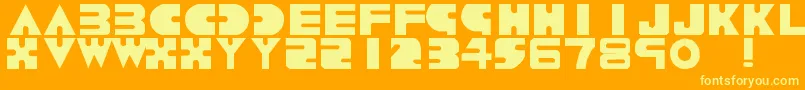 Czcionka Scoop – żółte czcionki na pomarańczowym tle