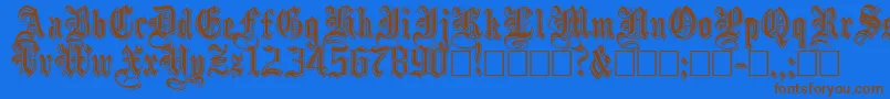 Embossedblack Font – Brown Fonts on Blue Background