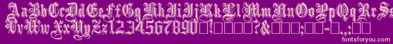 Embossedblack Font – Pink Fonts on Purple Background