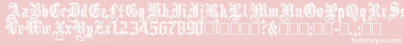 Embossedblack-Schriftart – Weiße Schriften auf rosa Hintergrund