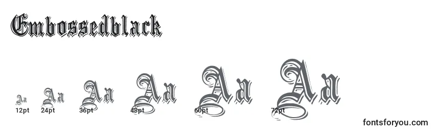Embossedblack Font Sizes