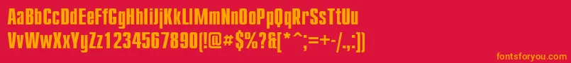 AxpCompactcBold Font – Orange Fonts on Red Background