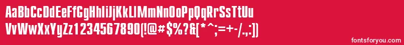 AxpCompactcBold Font – White Fonts on Red Background