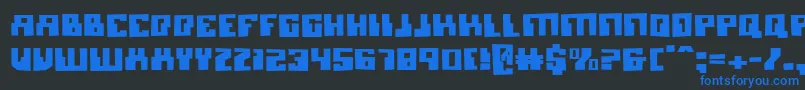 MicronianBlown Font – Blue Fonts on Black Background