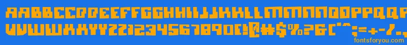MicronianBlown Font – Orange Fonts on Blue Background