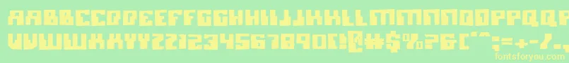 フォントMicronianBlown – 黄色の文字が緑の背景にあります