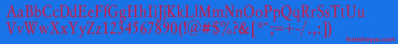 Myslnarrowc Font – Red Fonts on Blue Background