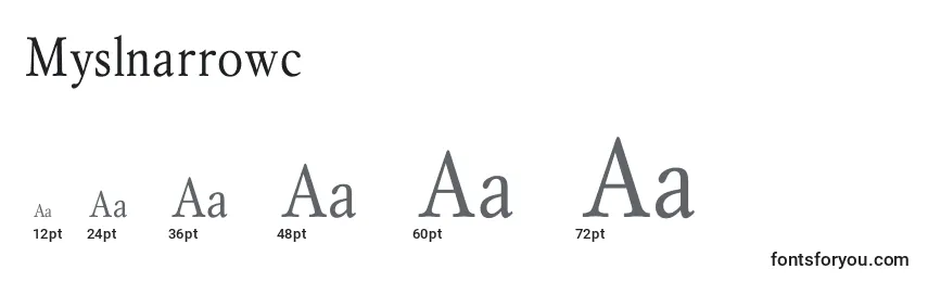 Myslnarrowc Font Sizes